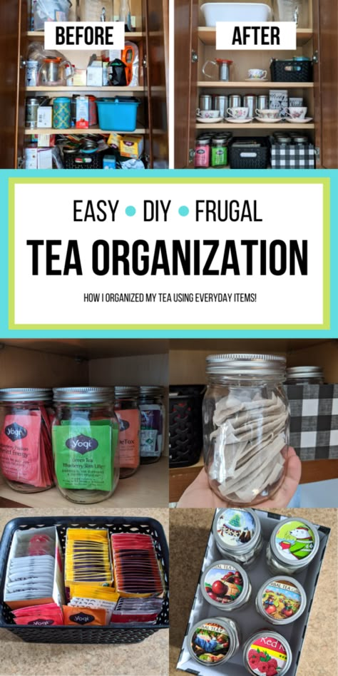 Diy Tea Organizer Ideas, Diy Tea Storage Ideas, Tea Cupboard Organization, Tea Organization Diy, Diy Tea Bag Organizer, Tea Storage Ideas, Tee Organisation, Tea Organization Storage, Tea Drawer