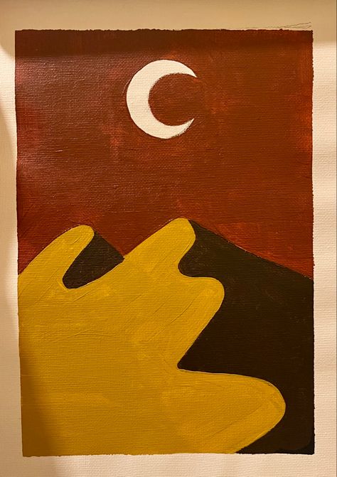 Quick acrylic painting on Canvas pad using three color shades only. Desert Painting. Simple Brown Painting, Quick Acrylic Painting, Brown Painting, Desert Painting, Acrylic Painting On Canvas, Acrylic Paintings, Easy Paintings, Color Theory, Three Color