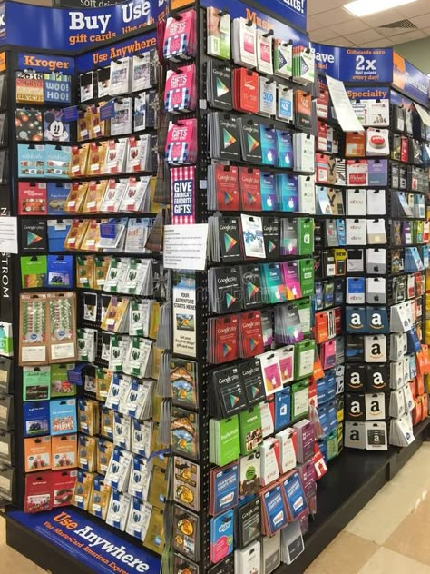 Photo about Lots of gift cards on shelves selling at supermarket, TX USA. Image of interior, background, produce - 69681626 Gift Cards Store, Format For Billing Client For Gift Card, Gift Card Pictures, Broke Phone, Convince Store, Cute Display Pictures For Whatsapp, Gift Card Store, Taco Bell Gift Card, Ft Calls Pictures