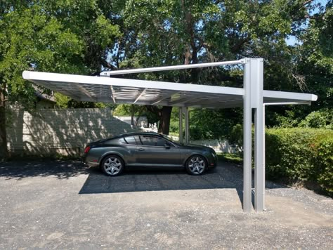 Cantilever Carport, Car Park Design, Car Porch Design, Carport Modern, Building A Carport, Modern Carport, Car Shed, Car Ports, Carport Plans