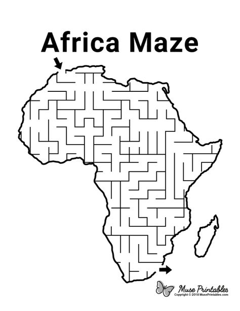 Free printable Africa maze. Download it at https://museprintables.com/download/maze/africa/ Africa Kindergarten Activities, Africa Worksheets For Kids, Africa Activities For Kids, Africa Activities, Free Printable Mazes, Around The World Crafts For Kids, Continents Activities, Africa Craft, Africa Day