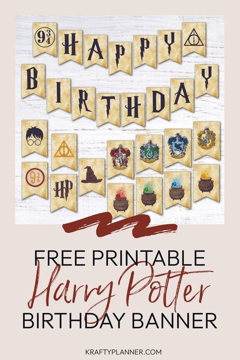 As promised, this week is all about Harry Potter’s Birthday and I’m kicking things off with this fun birthday banner!   

#Printable #freeprintable #harrypotter #harrypotterbirthday #partyprintables #brithdaypartyprintables #potterfans Hogwarts Houses Banners Printable, Free Printable Harry Potter Banner, Harry Potter Birthday Banner Printable, Hogwarts Banner Printable, Harry Potter Birthday Sign, Harry Potter House Banner Printable, Harry Potter Happy Birthday Banner, Harry Potter Birthday Cards Printable, Harry Potter Birthday Decorations Free Printables