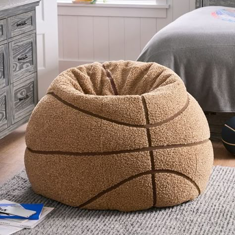 Bean Bag Chairs For Teens | Pottery Barn Teen Basketball Bedroom, Basketball Room, Teen Boy Room, Basketball Theme, Cozy Texture, Babies Room, Sports Room, Bag Chair, Big Boy Room