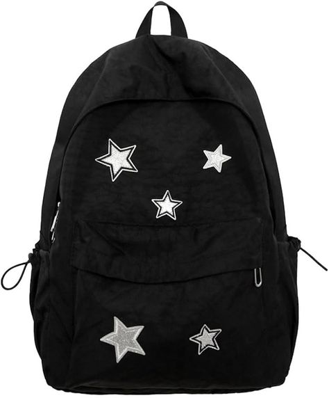 Amazon.com: MININAI Cute Y2K Aesthetic Backpack Stars Pattern Preppy Backpack Laptop Backpack Back to College Supplies (Black,One Size) : Electronics Preppy Backpack, Aesthetic Backpack, Kawaii Backpack, Trendy Backpacks, Backpack Laptop, Tablet Bag, Backpack Pattern, College Backpack, Laptop Rucksack