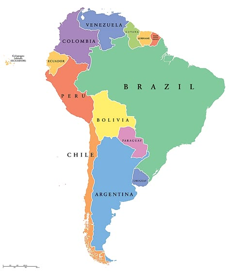 South America Countries Map, South America Geography, South America Map Aesthetic, North And South America Map, North America Countries, South America Countries, South America Art, South America Continent, Central America Map