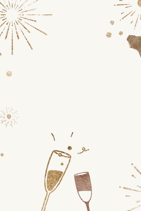 New Years Wallpapers Aesthetic, New Year's Eve Wallpaper, New Year's Eve Background, Champagne Background, Digital Birthday Invitations, Happy Frames, Background New Year, Festive Background, Invites Birthday