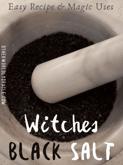 How to Make Black Salt + What is Witches Black Salt Used For? Make Black Salt, Black Salt Recipe, Make Witches, Witches Black Salt, Magical Oils, Wicca Recipes, Witch Bottles, Wiccan Magic, Magic Spell Book