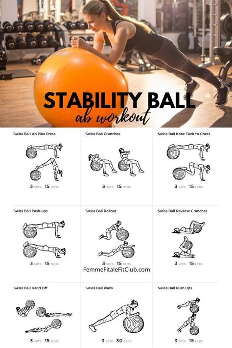 Excerise Ball Workouts For Beginners, Ball Workout Abs Flat Belly, Ab Workouts At Home With Ball, Stability Core Workout, Back Core Workout, Exercise Ball Core Workout, Stability Ball Ab Exercises, Fit Ball Workout, Core Focused Workout