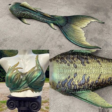 “Swamp Thing” by Merbella Studios. Mermaid Tail Drawing, Green Mermaid Tail, Merman Tails, Realistic Mermaid Tails, Siren Core, Swimmable Mermaid Tail, Professional Mermaid, Realistic Mermaid, Mermaid Fin