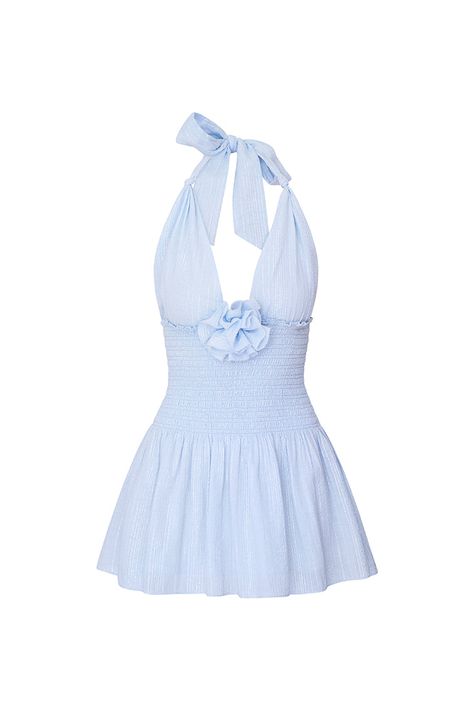 Everyone’s favorite Luisetta Halter Dress has made her return just in time for summer. This flirty mini features a halter top with knotting details on the straps, a deep v-neckline, a smocked bodice, and a slightly ruffle skirt finished with sweet crochet lace detailing at the hem.