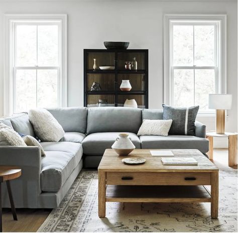 Small L Shaped Couch, Gray Sectional Living Room, Sectional Living Room Layout, L Shaped Sofa Designs, Blue Sectional, Grey Couch Living Room, Corner Sectional Sofa, Grey Couch, Grey Sectional