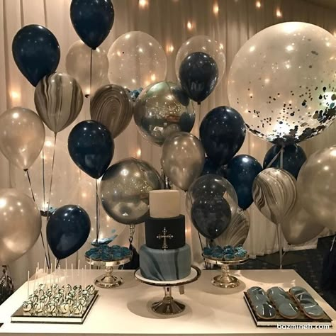 Blue Birthday Themes, Boyfriends Birthday Ideas, Birthday Celebration Ideas, Blue Party Decorations, 16th Birthday Decorations, Birthday Room Decorations, Blue Birthday Parties, Birthday Surprise Boyfriend, Simple Birthday Decorations