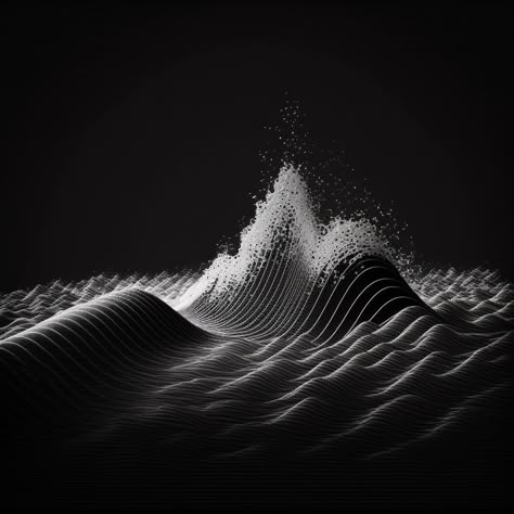 black and white, sound wave, sea, dark Sound Design Aesthetic, Tengen Aesthetic, Sound Waves Aesthetic, Sound Waves Art, Soundwave Design, Sound Aesthetic, Aesthetic Sounds, Hannah Wilke, Amelie Lens