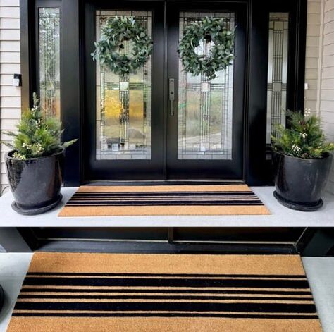 Vintage Stripe Doormat, Flocked Coir Door Mat, Outdoor Welcome Mat, Porch Patio Rug Door Mat, Summer Outdoor Rug, Custom Personalized Gift Concrete Front Porch, Front Door Rugs, Porch Mat, Modern Exterior Doors, Cool Doormats, Personalised Gifts Handmade, Front Door Rug, Porch Rug, Door Rugs