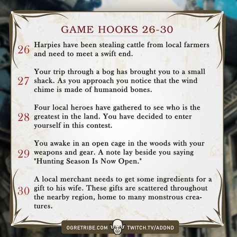 Adventure Hooks, Dnd Encounters, Dm Tips, Game Hooks, Game Hook, Dm Tools, Dnd Dm, Gaming Things, Dm Screen