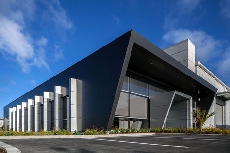 Modern Warehouse Design Exterior, Modern Factory Architecture, Factory Design Exterior, Warehouse Design Exterior, Factory Facade Design, Industrial Building Facade, Factory Building Design, Warehouse Office Design, Industrial Building Design