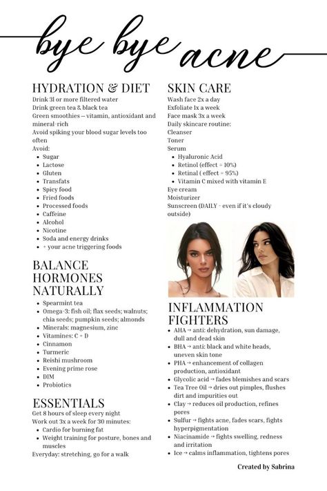 The Ultimate Bye Bye Acne Guide x Kendall Jenner | Get Rid Of Acne Fast | Clear Skin Acne Guide, Kendall Jenner Diet, Get Rid Of Acne Fast, Best Foundation For Acne, Acne Supplements, Acne Tips, Princess Beauty, Diet Lifestyle, Get Rid Of Acne