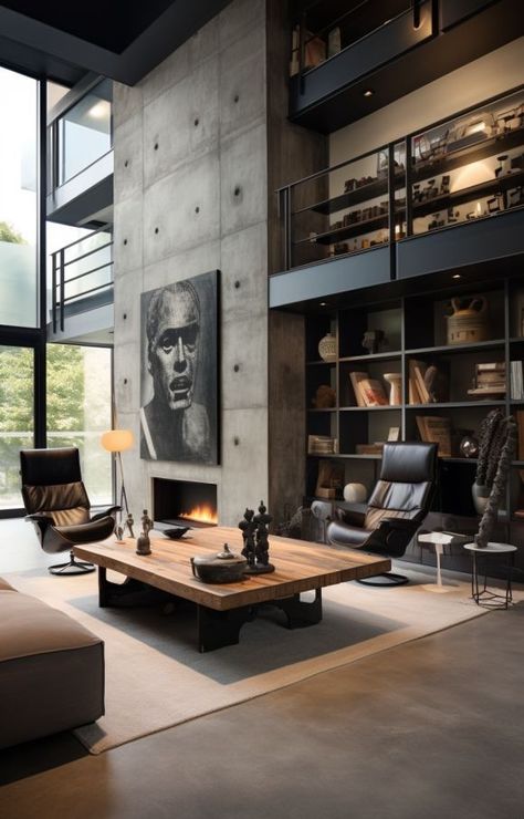 Aparthotel Design, Industrial Design House, Modern Industrial Home, Industrial Living Room Design, Industrial Loft Design, Industrial Style Interior, Concrete Interiors, Industrial Home Design, Loft Interior Design