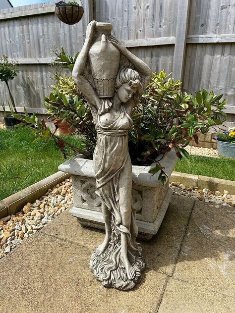 Garden Statues For Sale, Concrete Garden Statues, Stone Bird Baths, Concrete Garden Ornaments, Insulator Lights, Stone Garden Statues, Classical Sculpture, Statue Fountain, Outdoor Ponds