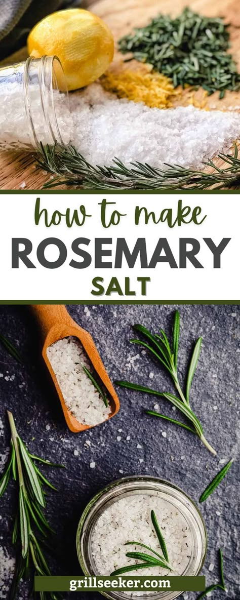 Infused Salt Recipes, Rosemary Salt Recipe, Flavored Salts Recipes, Herb Salt Recipe, Seasoning Salt Recipe, Infused Salt, Rosemary Salt, Salt Gifts, Salt Recipes