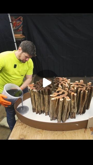 TotalBoat | Don't miss the grand finale of this incredible epoxy table project by @modustrialmaker! 😯 Mike found this rare Mexican log wood at his... | Instagram Diy Resin Table, Tree Stump Table, Resin And Wood Diy, Epoxy Resin Diy, Cool Wood Projects, Epoxy Table, Epoxy Resin Table, Log Furniture, Diy Epoxy