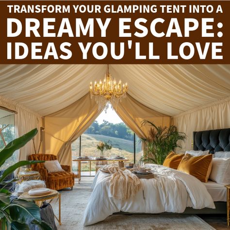 Turn your glamping tent into a dreamy escape with these enchanting interior ideas. Get inspired and start creating your perfect outdoor oasis today! Luxury Camping Ideas, Glamping On A Budget, Glamping Tent Interior Ideas, Diy Glamping Tent, Tent Interior Ideas, Bell Tent Interior Ideas, Glamping Aesthetic, Bell Tent Interior, Dog Hiking Gear