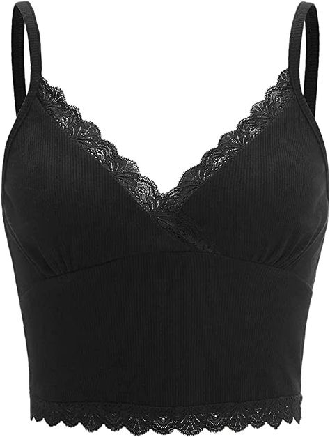 Low Cut Bra, Crop Top Camisole, Oversized Button Down Shirt, Black Cami Top, Black Camisole, Cropped Tops, Plus Size Tank Tops, Cropped Cami, Cami Crop Top