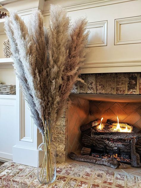 Grey Pampas, Fall Floral Stems, Tall Vase Decor, Perfect Living Room Decor, Rustic Room Decor, Arches Wedding, Living Room Decor Boho, Modern Fall Decor, Cozy Fall Vibes