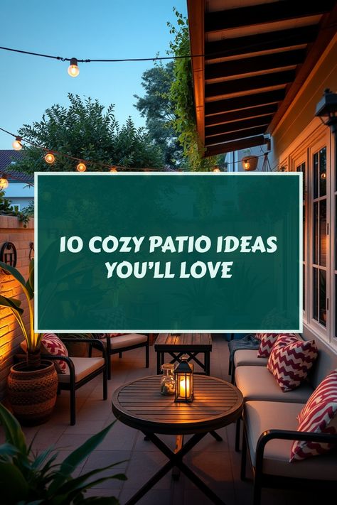 Transform your outdoor space with these 10 cozy patio ideas! Whether you dream of a tranquil oasis or a stylish entertaining area, this list has the perfect inspiration to spark your creativity. From vibrant flowers to stunning water features, discover how small touches can make a big difference. Create a comfortable retreat where you can relax after a long day or host unforgettable gatherings. Dive into these simple yet effective patio designs and breathe life into your outdoor area today! Cozy Outdoor Patio, Cozy Patio Ideas, Patio Cozy, Patio Vibes, Chill Spot, Coffee Mornings, Outdoor Grill Station, A Reading Nook, Enclosed Patio