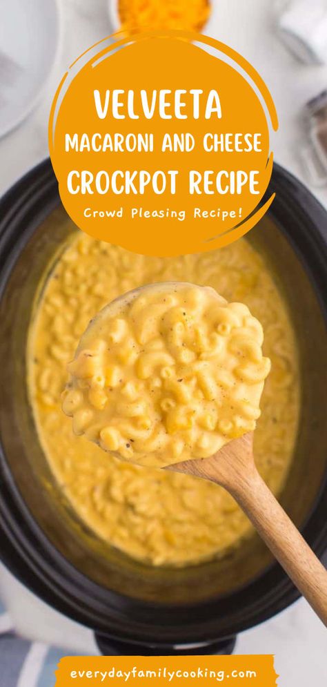 Velveeta macaroni and cheese is so easy to make in the crockpot, and it’s loaded with rich, cheesy flavor and tender noodles. Macaroni And Cheese Crockpot, Easy Crockpot Mac And Cheese Recipe, Velveeta Macaroni And Cheese, Mac N Cheese Crockpot, Recipes With Velveeta Cheese, Slow Cooker Mac And Cheese, Crockpot Mac N Cheese Recipe, Velveeta Mac And Cheese, Velveeta Recipes