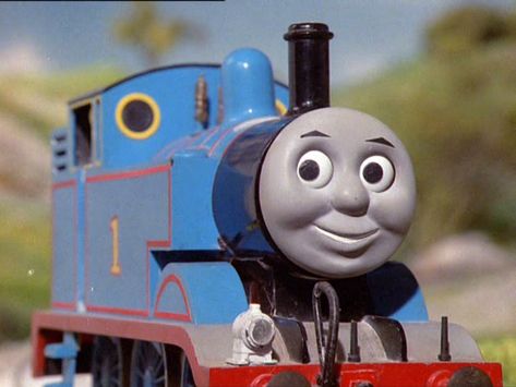 Thomas in his S1 debut appearance Thomas Engine, Henry Thomas, Nintendo Fan Art, Halloween Adventure, Childhood Shows, Tv Tropes, George Carlin, Bullet Train, Pbs Kids