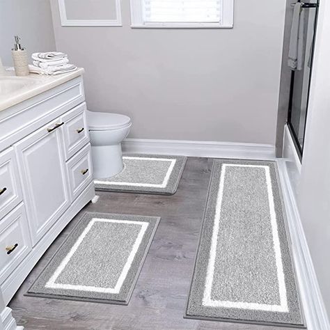 Luxury Bathroom Rug, Large Bathroom Rugs, Bathroom Floor Mats, Non Slip Bathroom Flooring, Rugs Ideas, Large Bathroom, Bathroom Mat Sets, Toilet Rug, Bathroom Rugs And Mats