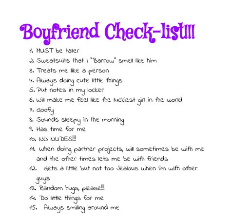 What you need in a boyfriend!!! Help Boyfriend Feel Better, How I Want My Boyfriend To Dress, What Do You Want In A Man, Things I Should Know About My Boyfriend, Manifest A Boyfriend List, When You Want A Boyfriend, Perfect Boyfriend Checklist, Perfect Guy Checklist, Firsts With Boyfriend