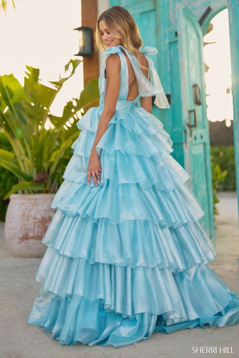 Tiered Prom Dress, Ruffle Prom Dress, A Line Prom Dress, Sherri Hill Prom, Sherri Hill Prom Dresses, Prom Long, Tulle Ball Gown, Sherri Hill Dresses, Allure Bridal