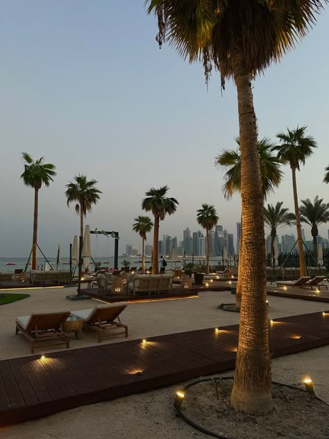 La Mar Beach Club Doha Qatar Beach, Qatar Doha Aesthetic, Doha Beach, Doha Qatar Aesthetic, Dubai Beach Club, Qatar Aesthetic, Qatar Travel, Dubai Activities, Arab Countries