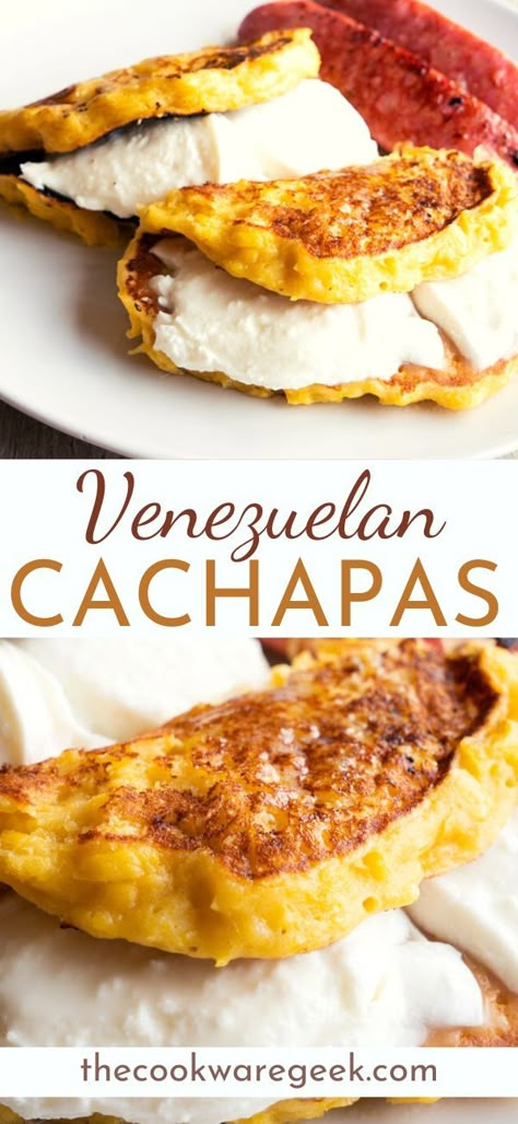 Fulfilling Breakfast, Venezuelan Recipes, Corn Pancakes, South American Recipes, Venezuelan Food, Corn Cakes, Hispanic Food, Melty Cheese, American Recipes