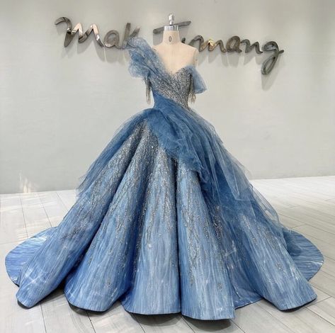 Debutante Dresses Filipino, Debut Gowns 18th, Debut Gowns 18th Elegant, Blue Gown Prom, Disney Prom Dresses, Old Hollywood Prom, Light Blue Quinceanera Dresses, Debut Gowns, Prom Dress Elegant