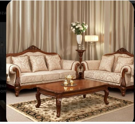 Sofa Design Ideas, Furnitur Ruang Keluarga, Sofa Design Wood, Wooden Sofa Set Designs, Luxury Furniture Sofa, Style Salon, Wooden Sofa Designs, Room Sofa Design, Wooden Sofa Set