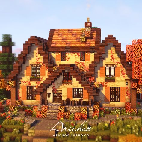 The world download of this cottage is now available on my Patreon with interior! If you are interested in this building and in supporting me click on the picture. Love you all! 🥰❤️

#cottagecoreminecraft #cottagecore #cottage #minecraftcottage #minecraftaesthetic #aesthetic #aestheticminecraft #minecraft #autumn #minecraftautumn #fall #minecraftfall Minecraft House Interior Cottagecore, Cute Fall Minecraft Houses, Minecraft Houses Ideas Cottage, Minecraft Blocks That Go Together, Mc Aesthetic House, Autumn Minecraft House, Fall Minecraft House, Minecraft Thanksgiving Builds, Terracotta Minecraft House