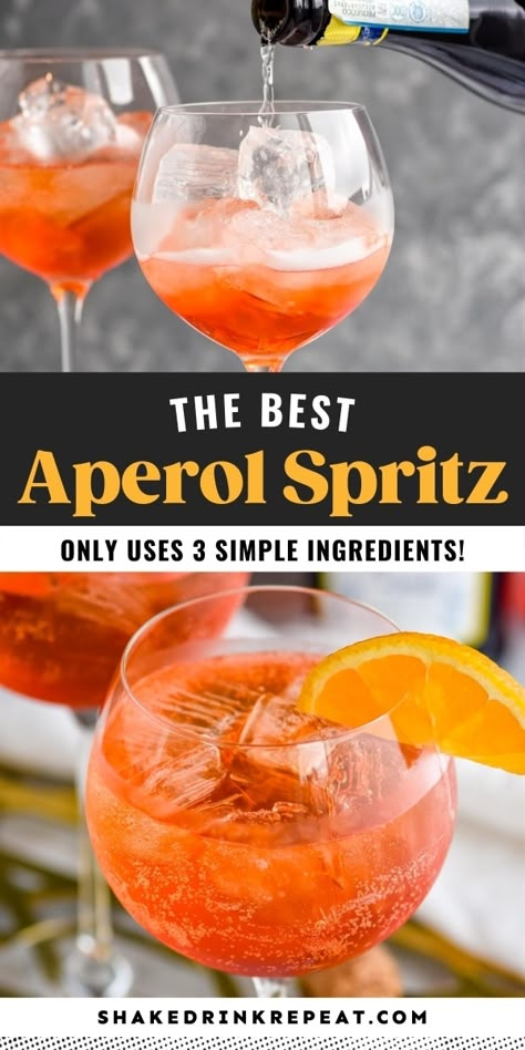 Spritz Cocktail Recipes, Shake Drink, Aperol Spritz Recipe, Low Calorie Cocktails, Italian Drinks, Spritz Recipe, Spritz Cocktail, Italian Cocktails, Refreshing Cocktail