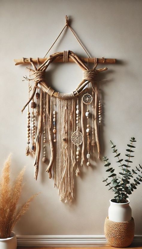 Makrame Wall Art, How To Make Macrame Wall Hanging, Creative Macrame Ideas, Eco Friendly Home Decor, Macrame And Beads, Macrame How To, Textile Crafts Ideas, Decorating With Macrame, Boho Wall Hanging Diy