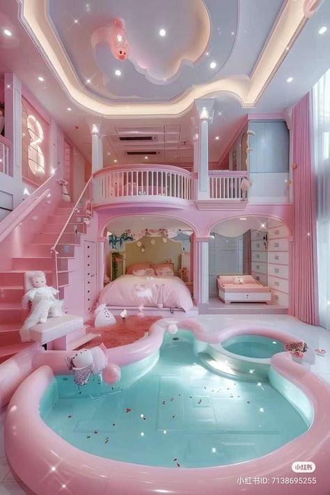 Barbie Room Decor, Vintage Landscapes, Barbie Bedroom, Cool Kids Bedrooms, Dream Bedroom Inspiration, Cosy Room, Pink Living Room, Cute Bedroom Ideas, Luxury House Plans