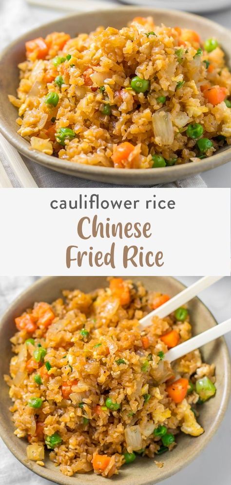 Cauliflower Fried Rice Recipes, Cauliflower Fried, Cauliflower Rice Recipes, Cauliflower Fried Rice, Fried Cauliflower, Fried Rice Recipe, Keto Recipes Dinner, Low Carb Meals, Cauliflower Recipes