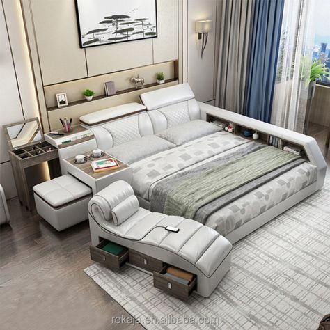 Modern Bedroom Storage, Tatami Bed, Leather Bed Frame, Led Lighting Bedroom, Luxury Storage, Smart Bed, Massage Bed, Leather Bed, Modern Bedroom Furniture