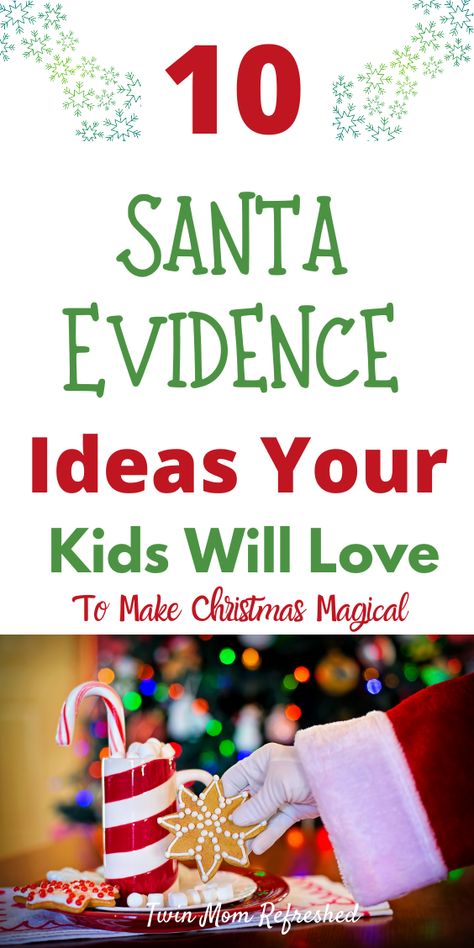 Creative Santa Ideas, How To Show Kids Santa Came, Santa Has Been Here Ideas, Magical Christmas Morning Ideas, Gifts From Santa Ideas, What To Leave Out For Santa, Santa Tricks For Kids Christmas Eve, Christmas Eve Toddler Activities, Magical Christmas Morning For Kids