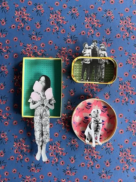 Cute Wall Art, Matchbox Art, Foto Tips, Upcycling Ideas, Decoration Photo, Craft Night, Mini Photo, Assemblage Art, Black And White Photos