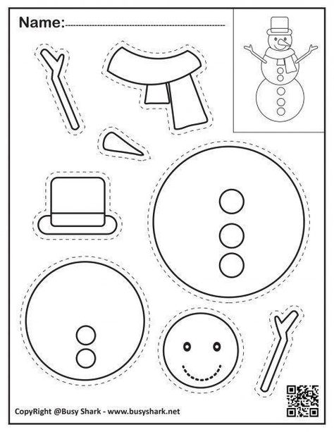 Build Your Own Snowman Printable, Snowman Numbers Free Printable, Free Printable Snowman Template, Free Snowman Printables, Snowman Template Free Printable, Cut And Paste Activities For Kids, Winter Worksheets For Preschool, Build A Snowman Printable, Build A Snowman Craft