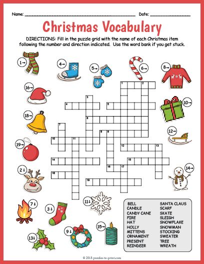 Christmas Crossword Puzzles, Free Printable Crossword Puzzles, Christmas Crossword, Puzzle Worksheet, Christmas Word Search, English Christmas, Christmas Worksheets, Free Puzzles, Christmas Puzzle