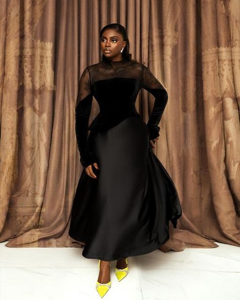 Prudent🦋 on Instagram: "A black Queen   Dress @the_prudentgabrielrtw  Photographer @jeremievisuals" Black Queen Dress, English Gowns, English Wears, Baddie Black, Corporate Baddie, Modest Dresses Fashion, Classy Gowns, 2piece Outfits, Branding Corporate