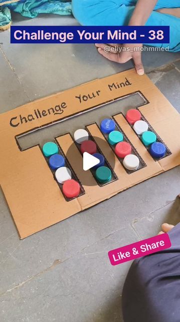 Teacher Innovation Ideas on Instagram: "Challenge Your Mind | Colour matching | 
Mind game | Puzzle 
 #reels #viral #trending #trendingreels #video #inspiration #viralshorts #video #Govt_Schools #nobagday" Cardboard Box Games, Mind Games Puzzles With Answers, Mind Games For Kids, Mind Games Puzzles, Home Made Games, Easy Games For Kids, Child Development Stages, Puzzle Games For Kids, Outside Activities